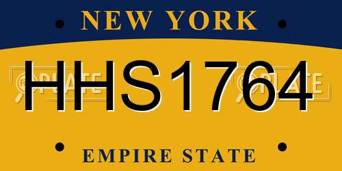HHS1764 New York License Plate