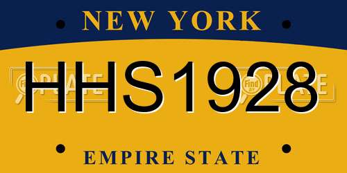 HHS1928 New York License Plate