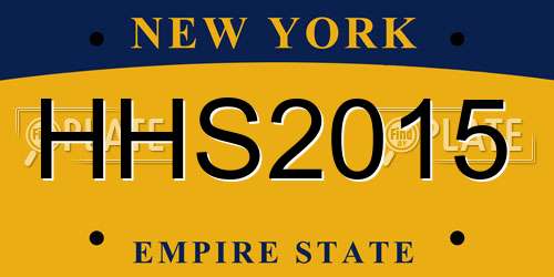 HHS2015 New York License Plate