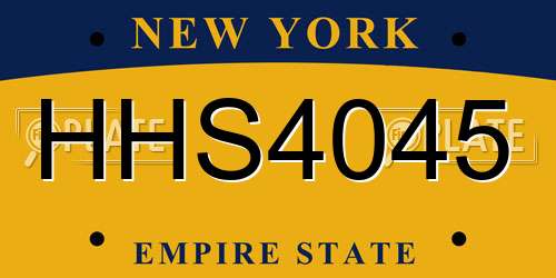 HHS4045 New York License Plate