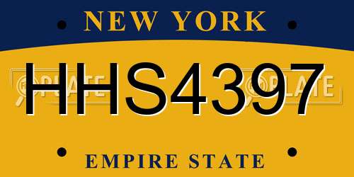 HHS4397 New York License Plate