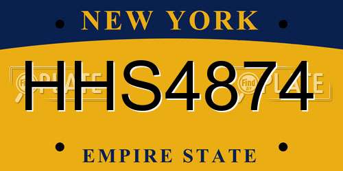HHS4874 New York License Plate