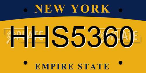 HHS5360 New York License Plate