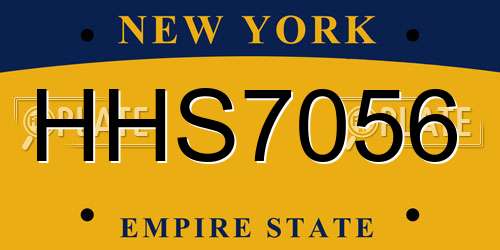 HHS7056 New York License Plate