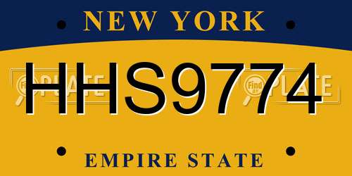 HHS9774 New York License Plate