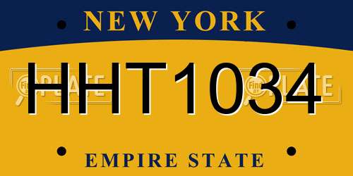 HHT1034 New York License Plate