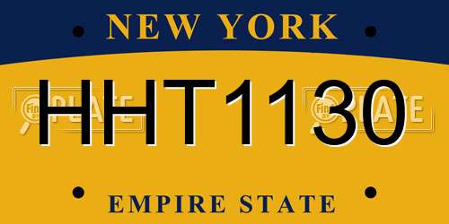 HHT1130 New York License Plate