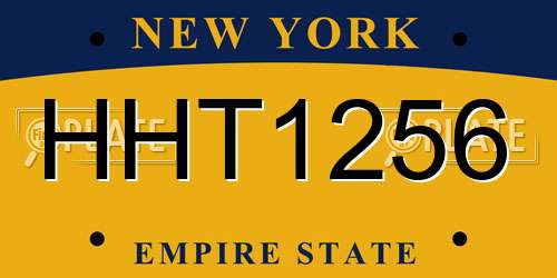 HHT1256 New York License Plate