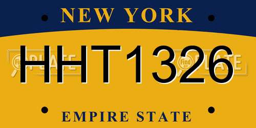 HHT1326 New York License Plate