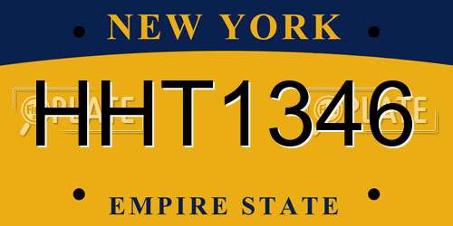 HHT1346 New York License Plate