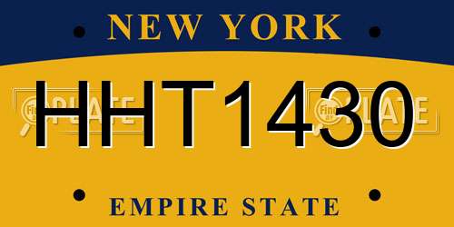 HHT1430 New York License Plate