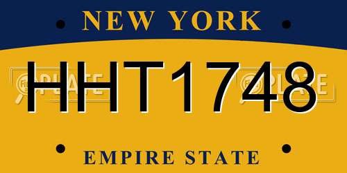 HHT1748 New York License Plate