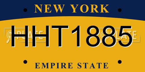 HHT1885 New York License Plate