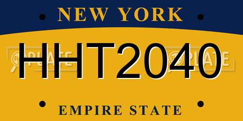 HHT2040 New York License Plate