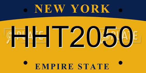 HHT2050 New York License Plate