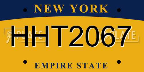 HHT2067 New York License Plate