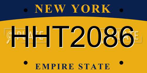 HHT2086 New York License Plate