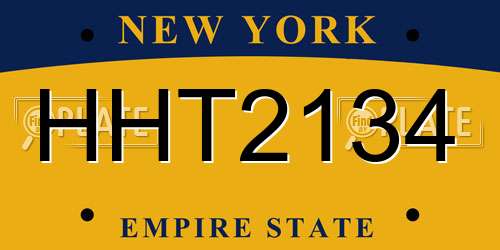 HHT2134 New York License Plate