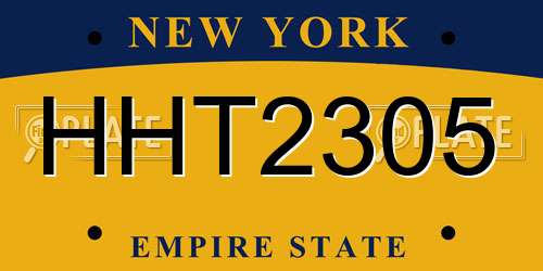 HHT2305 New York License Plate