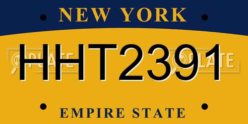 HHT2391 New York License Plate