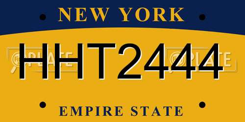 HHT2444 New York License Plate