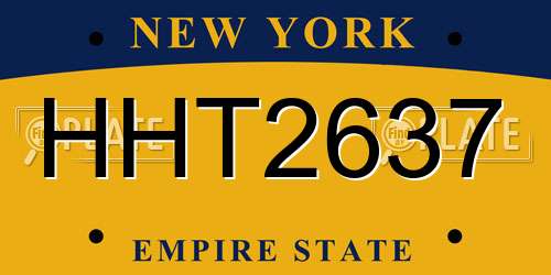 HHT2637 New York License Plate