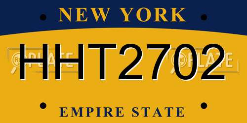 HHT2702 New York License Plate