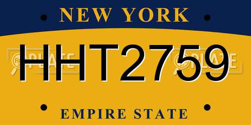 HHT2759 New York License Plate