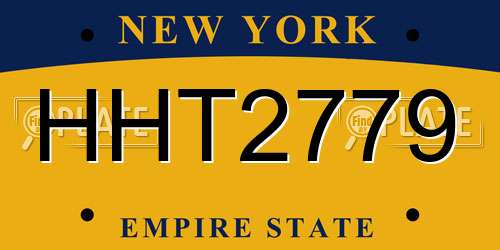 HHT2779 New York License Plate