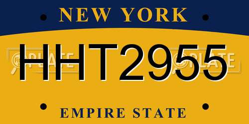 HHT2955 New York License Plate