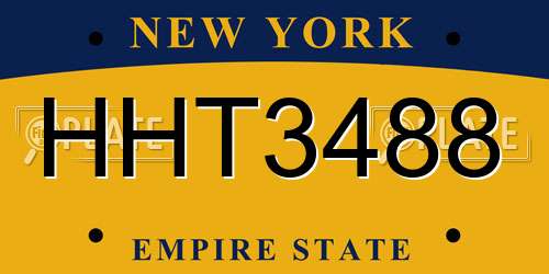 HHT3488 New York License Plate