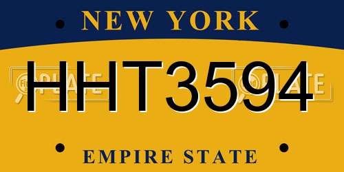 HHT3594 New York License Plate