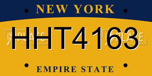 HHT4163 New York License Plate