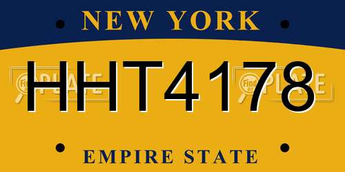 HHT4178 New York License Plate