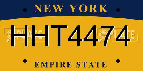 HHT4474 New York License Plate