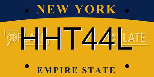 HHT44L New York License Plate