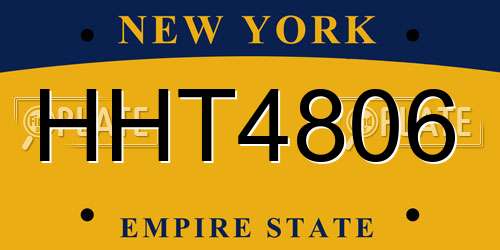 HHT4806 New York License Plate