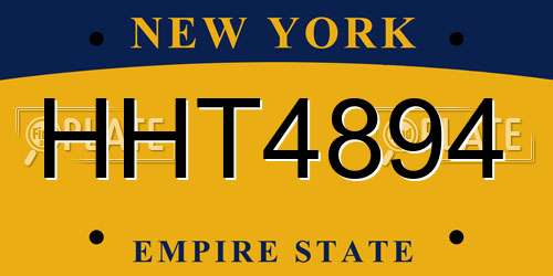 HHT4894 New York License Plate