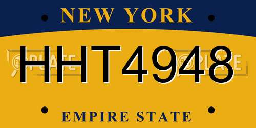 HHT4948 New York License Plate