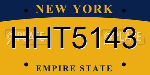 HHT5143 New York License Plate
