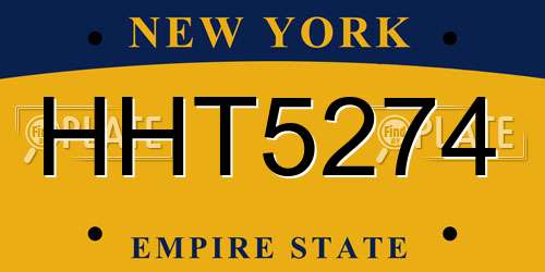 HHT5274 New York License Plate