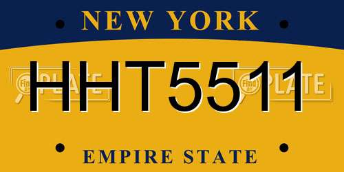 HHT5511 New York License Plate