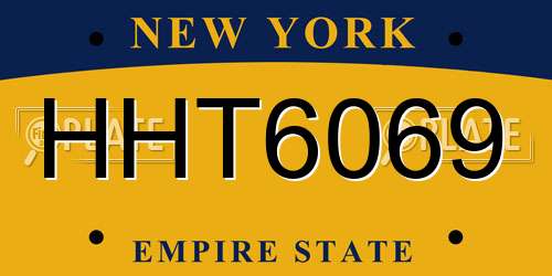 HHT6069 New York License Plate