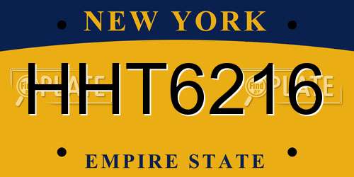 HHT6216 New York License Plate