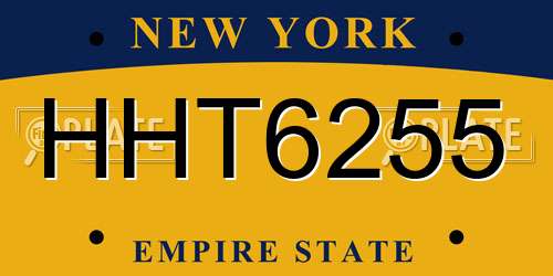 HHT6255 New York License Plate