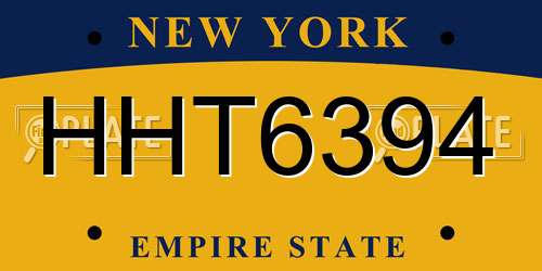 HHT6394 New York License Plate