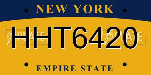 HHT6420 New York License Plate