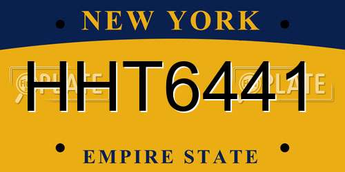 HHT6441 New York License Plate