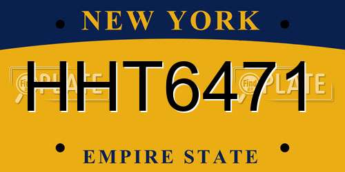 HHT6471 New York License Plate