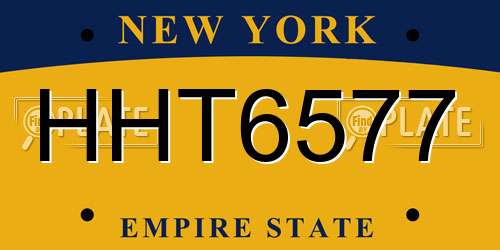HHT6577 New York License Plate